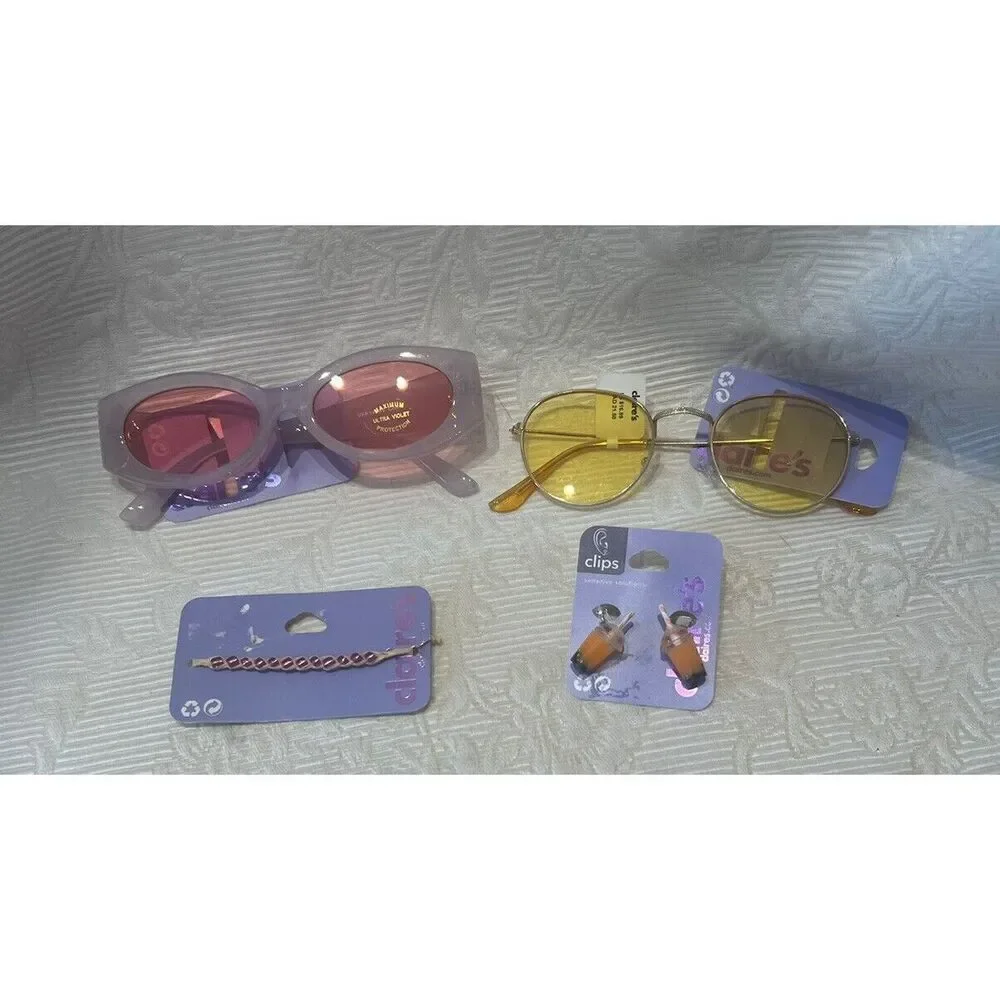 Lot‎ Sunglasses Claire’s (3) Earrings, Bracelet Stocking Stuffer Gifts NWT